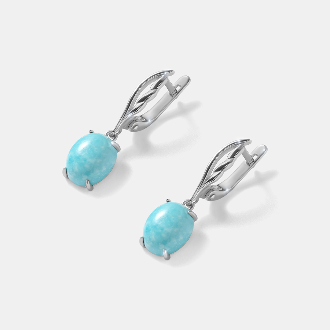Серебряные серьги с бирюзой