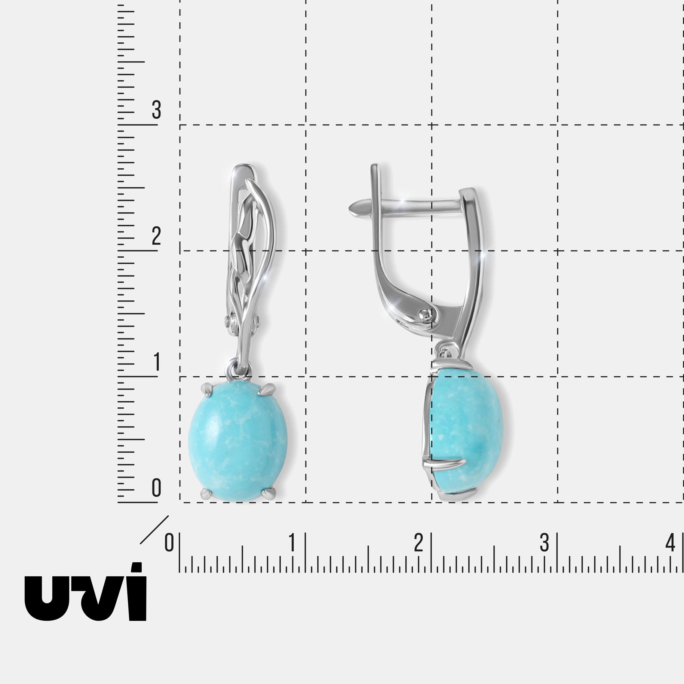 Серебряные серьги с бирюзой