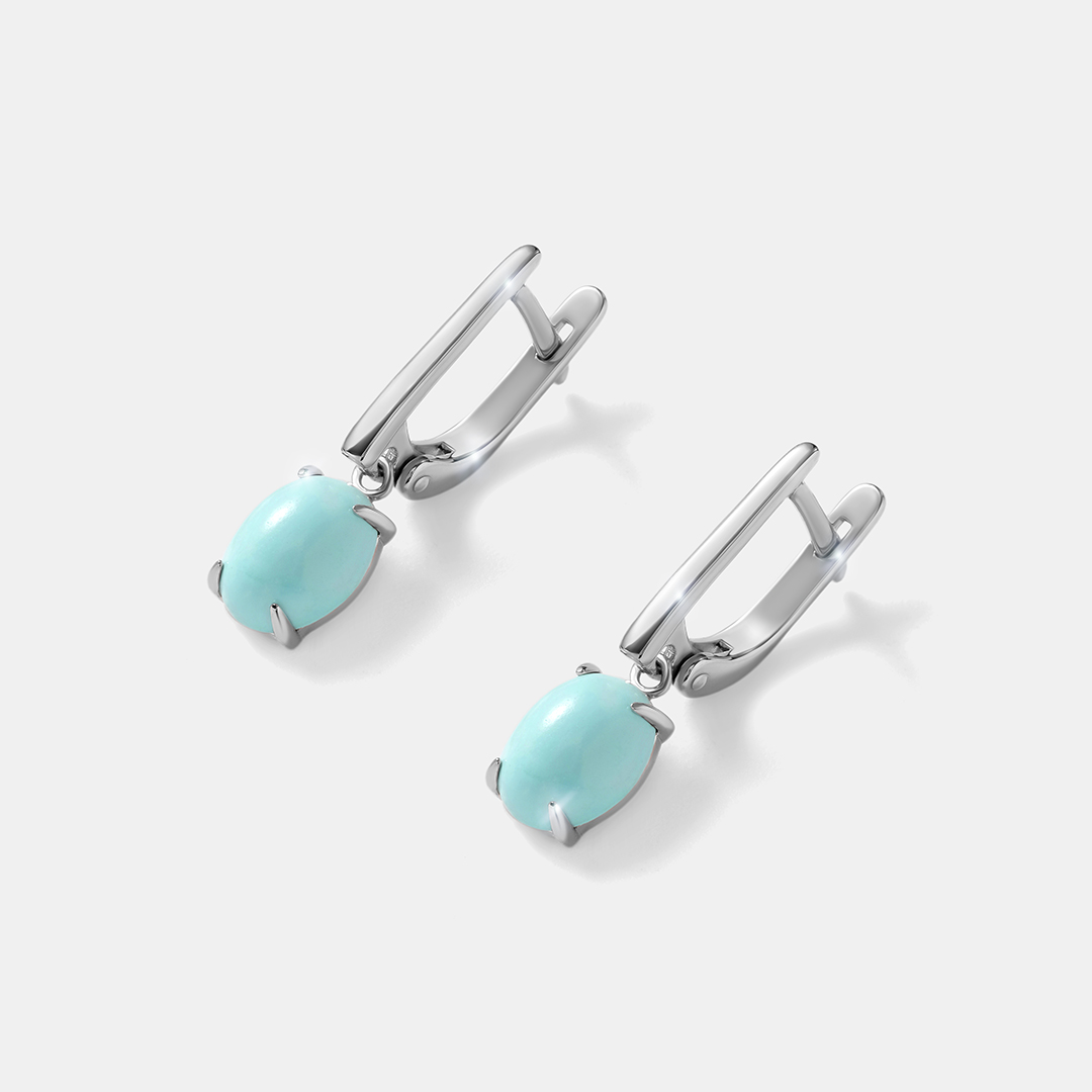 Серебряные серьги с бирюзой