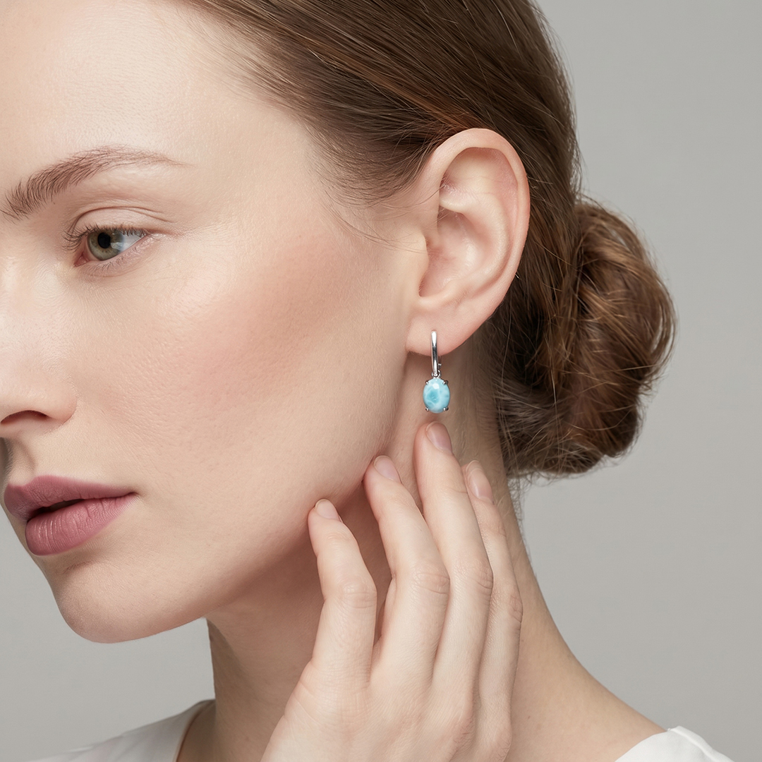 Серебряные серьги с бирюзой