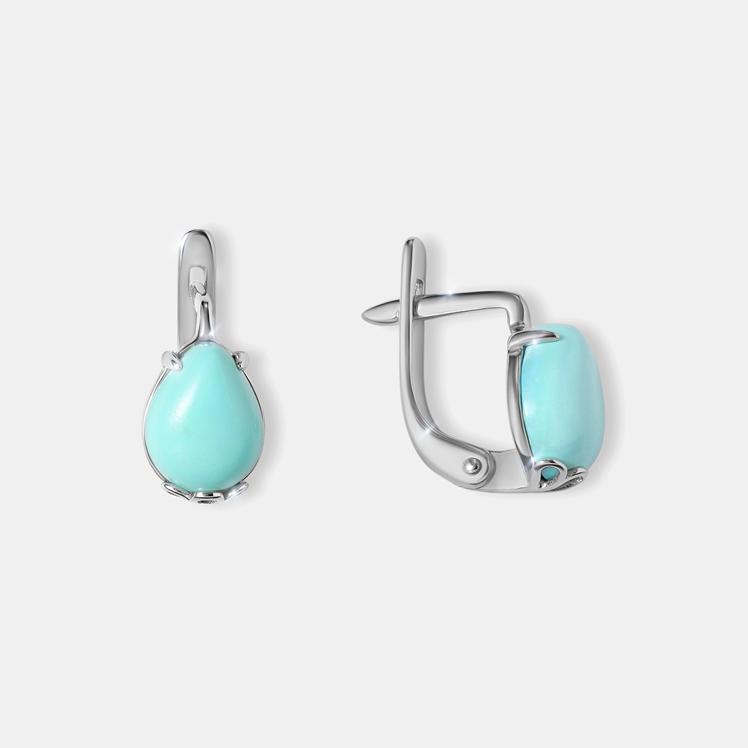 Серебряные серьги с бирюзой
