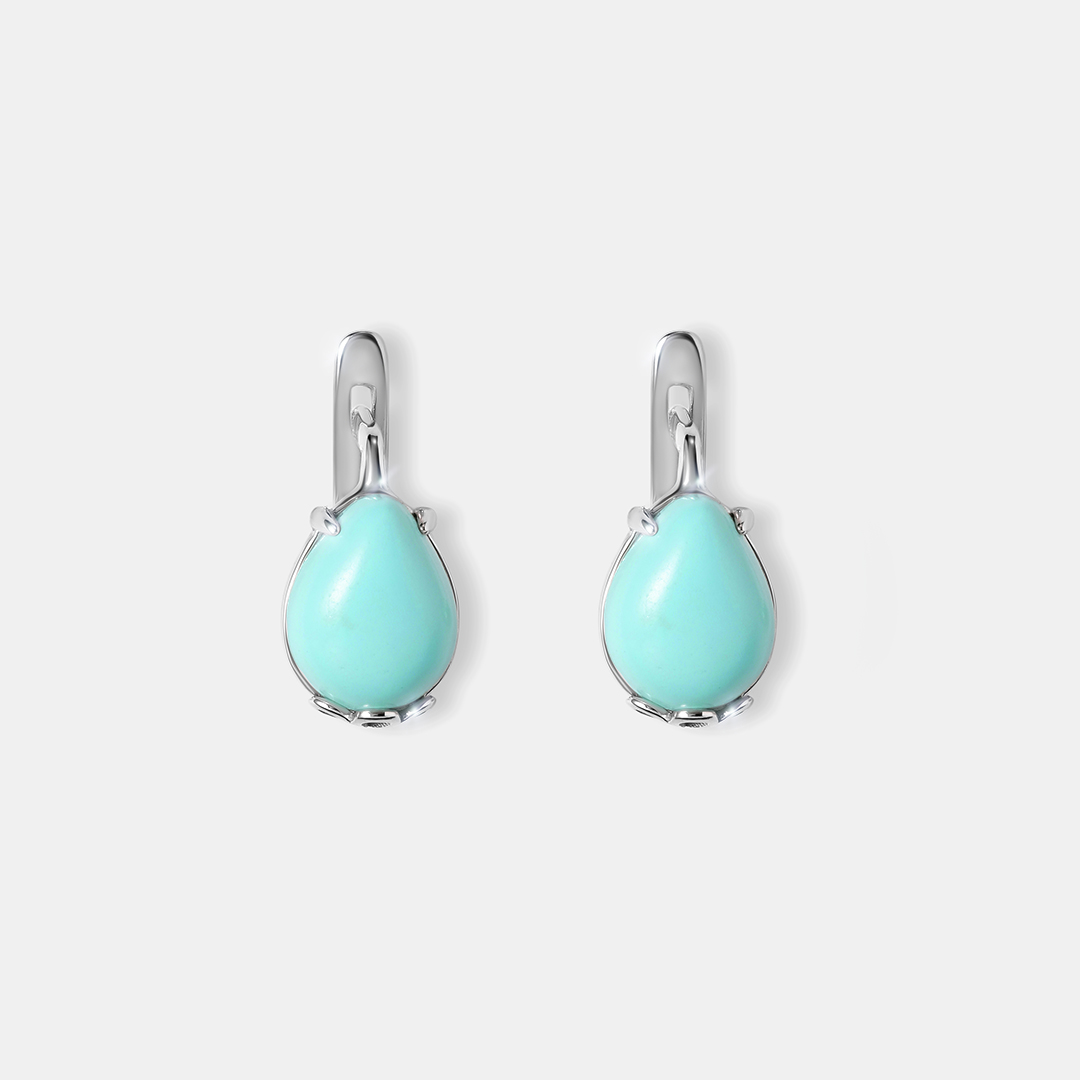 Серебряные серьги с бирюзой