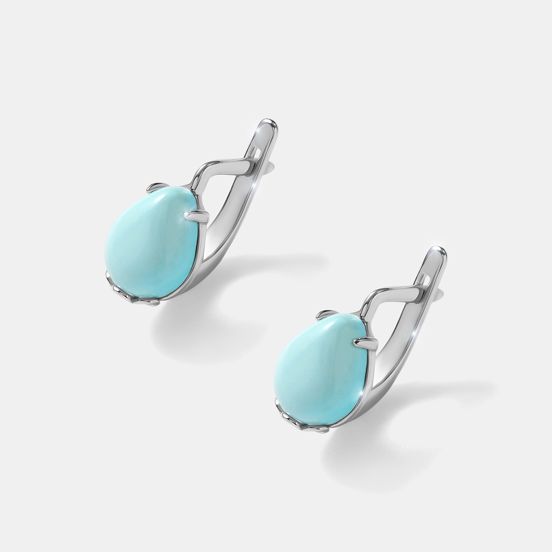 Серебряные серьги с бирюзой