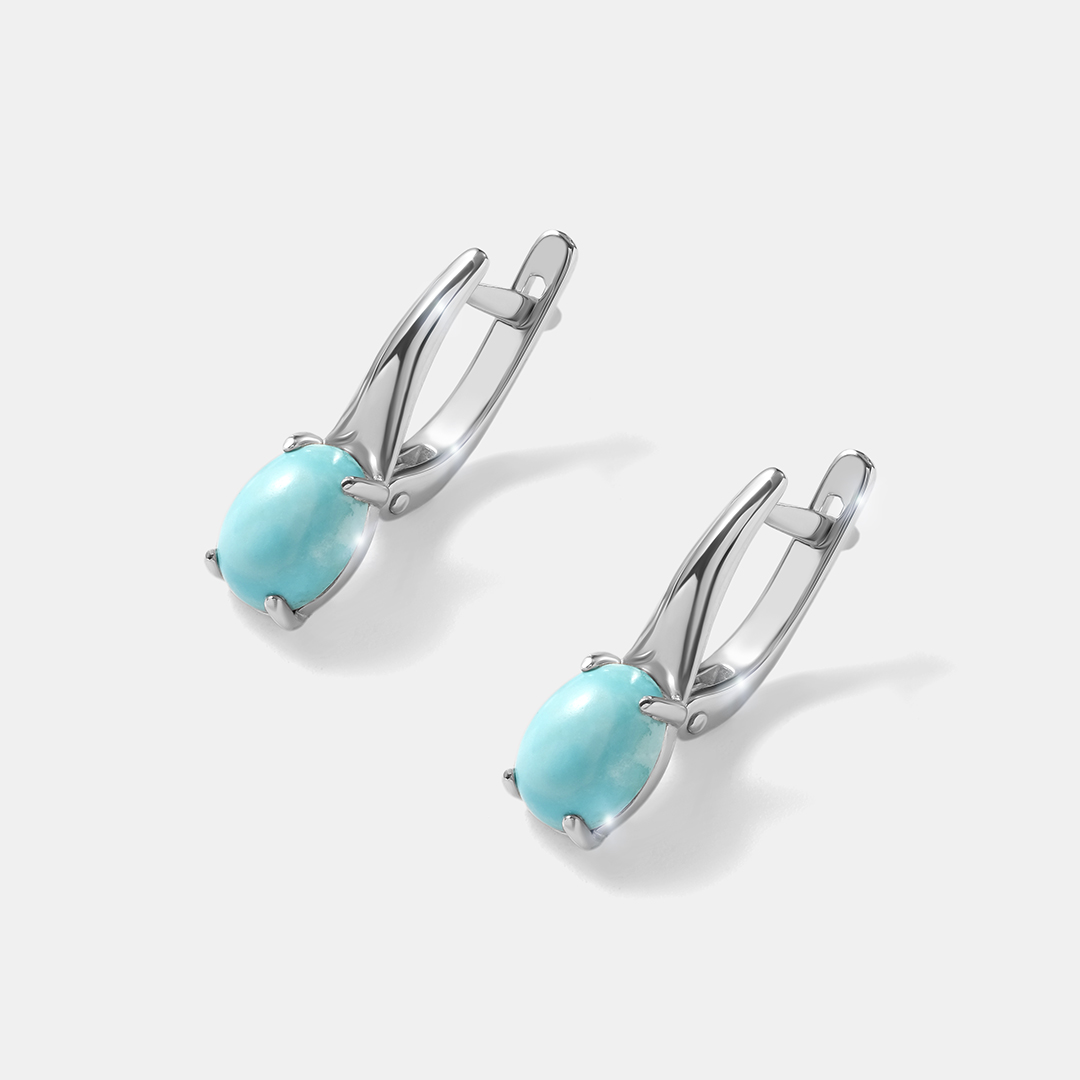 Серебряные серьги с бирюзой