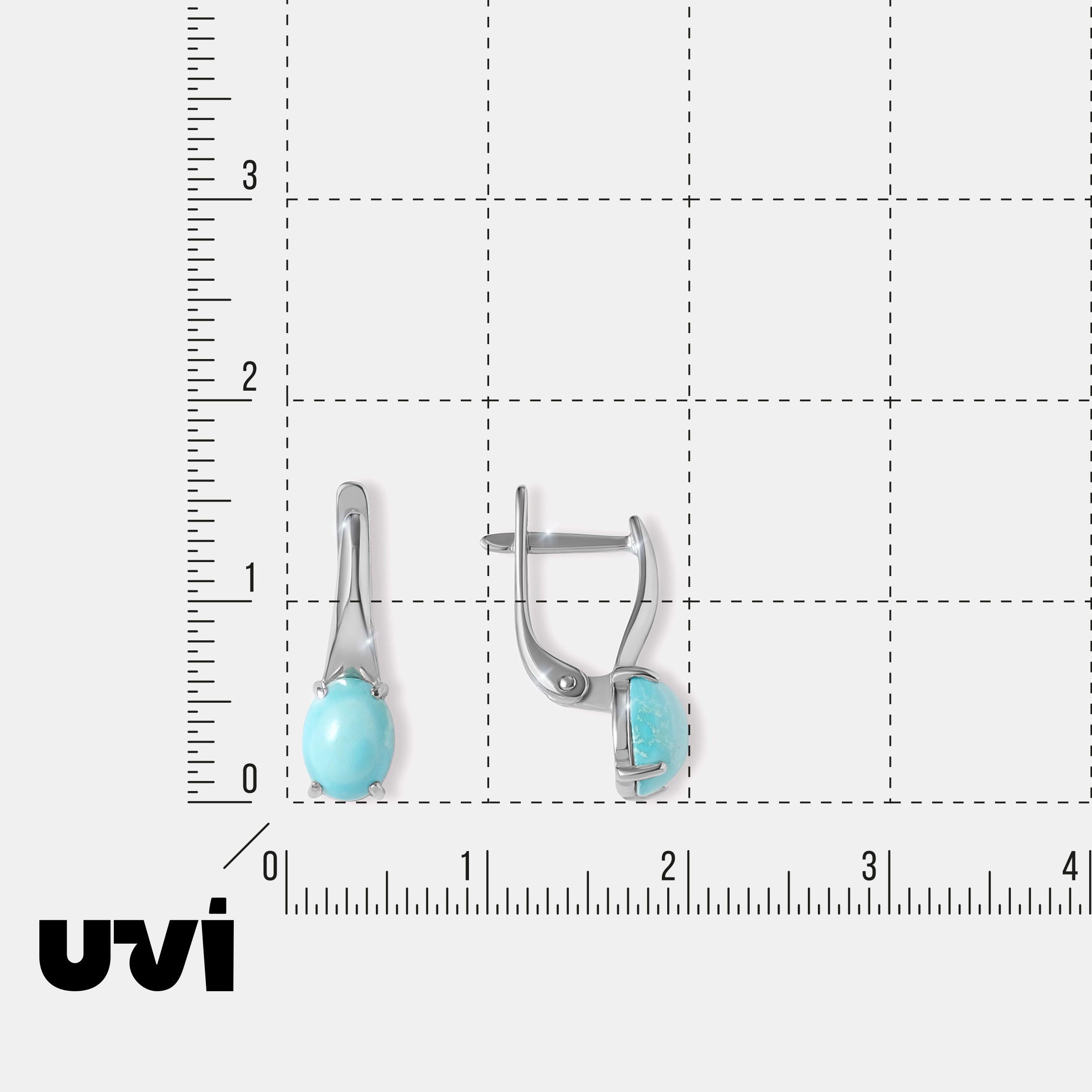 Серебряные серьги с бирюзой