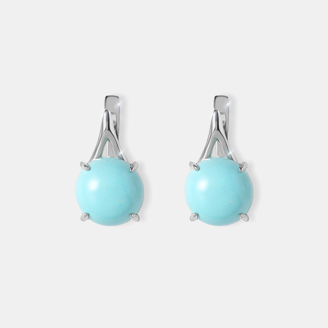 Серебряные серьги с бирюзой