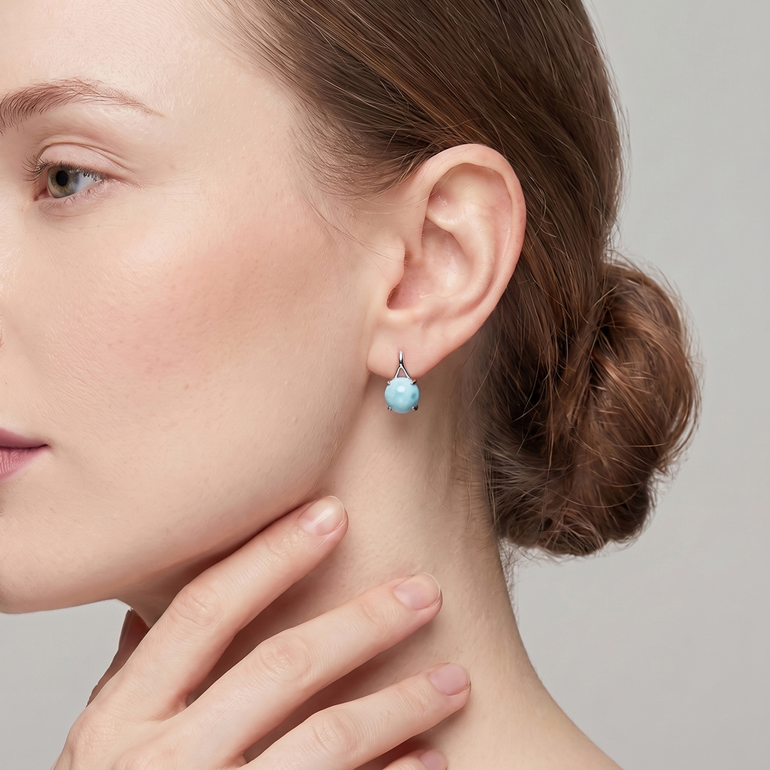 Серебряные серьги с бирюзой