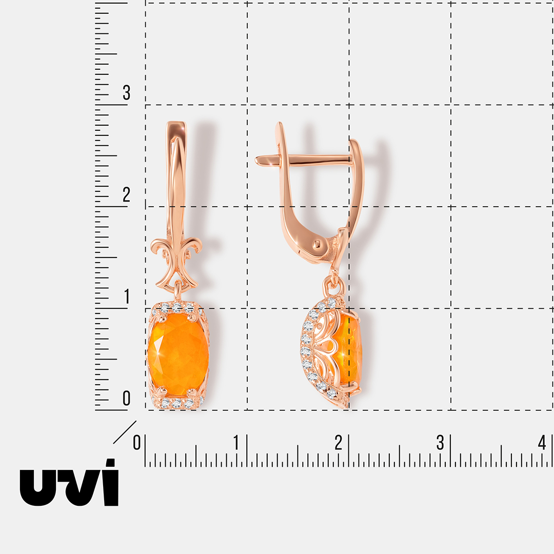 Серебряные серьги с огненными опалами