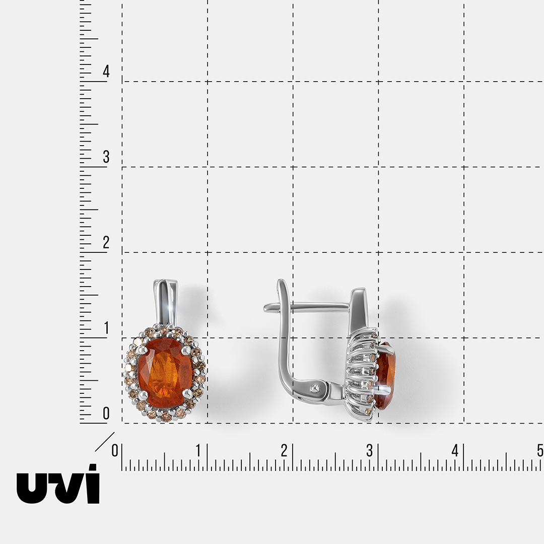 Серебряные серьги с оранжевыми кианитами