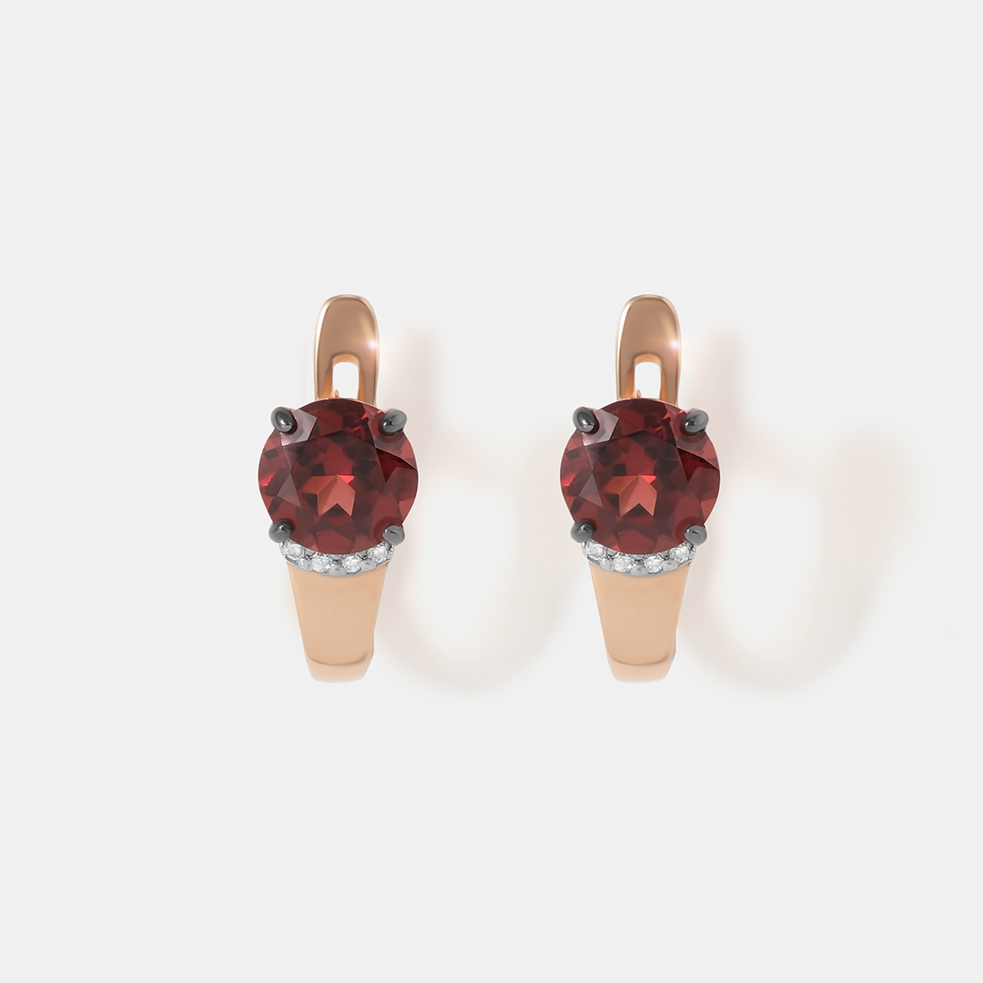 Серебряные серьги с гранатами
