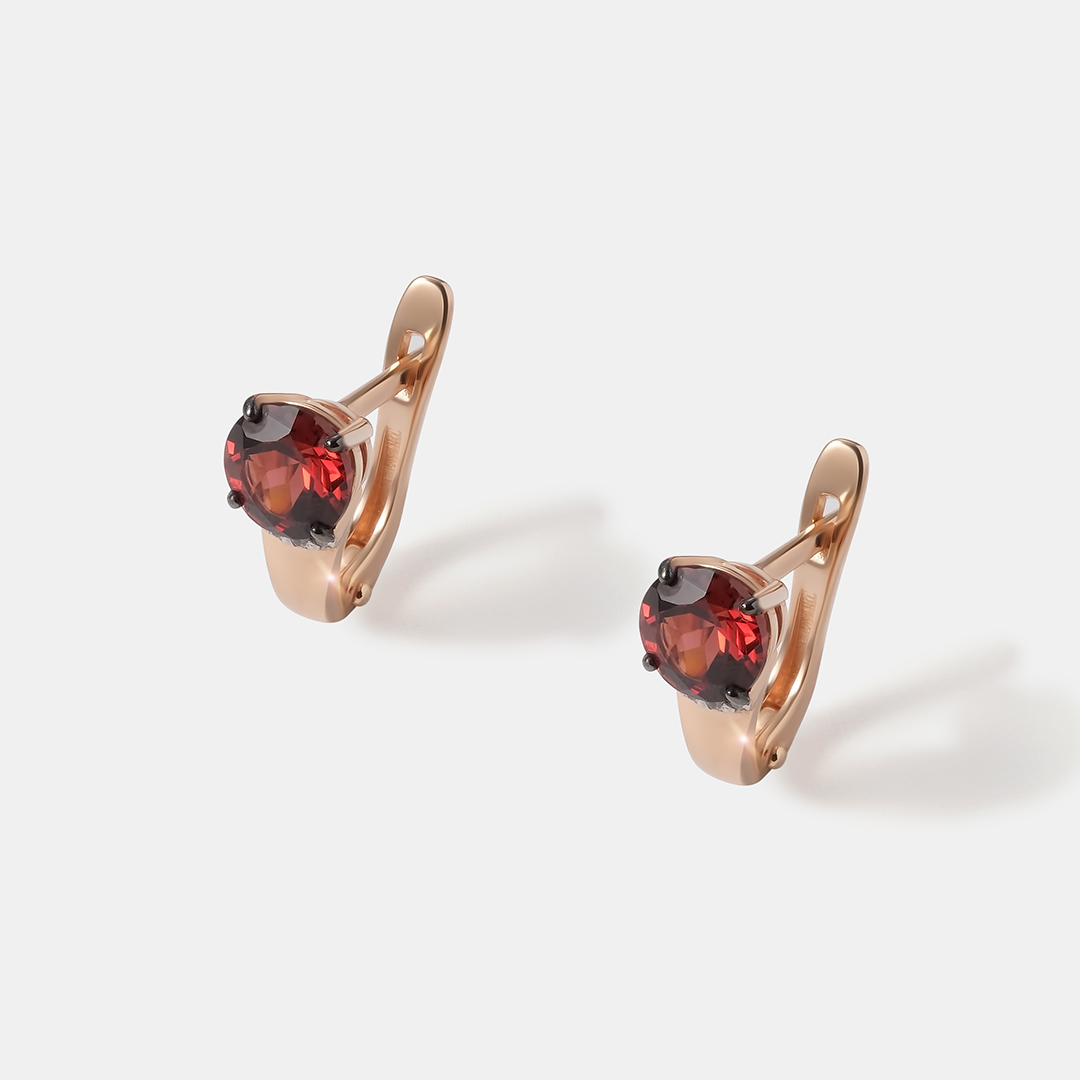 Серебряные серьги с гранатами