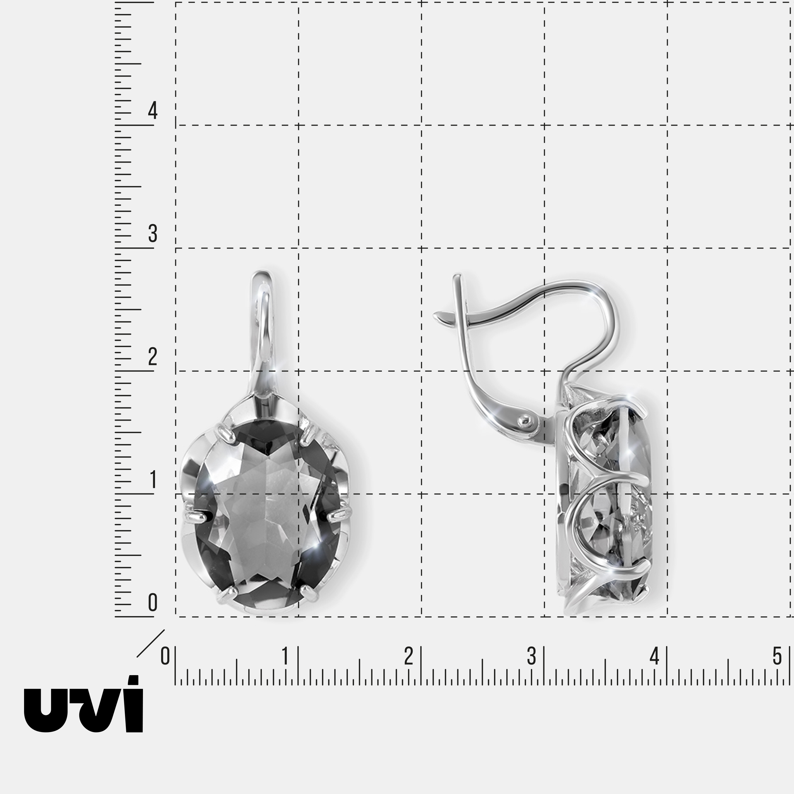 Серебряные серьги с горным хрусталем