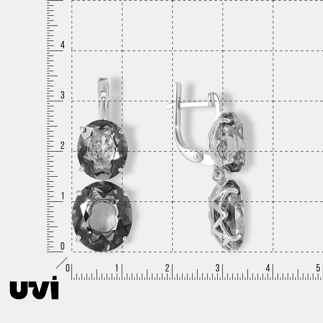 Серебряные серьги с горным хрусталем