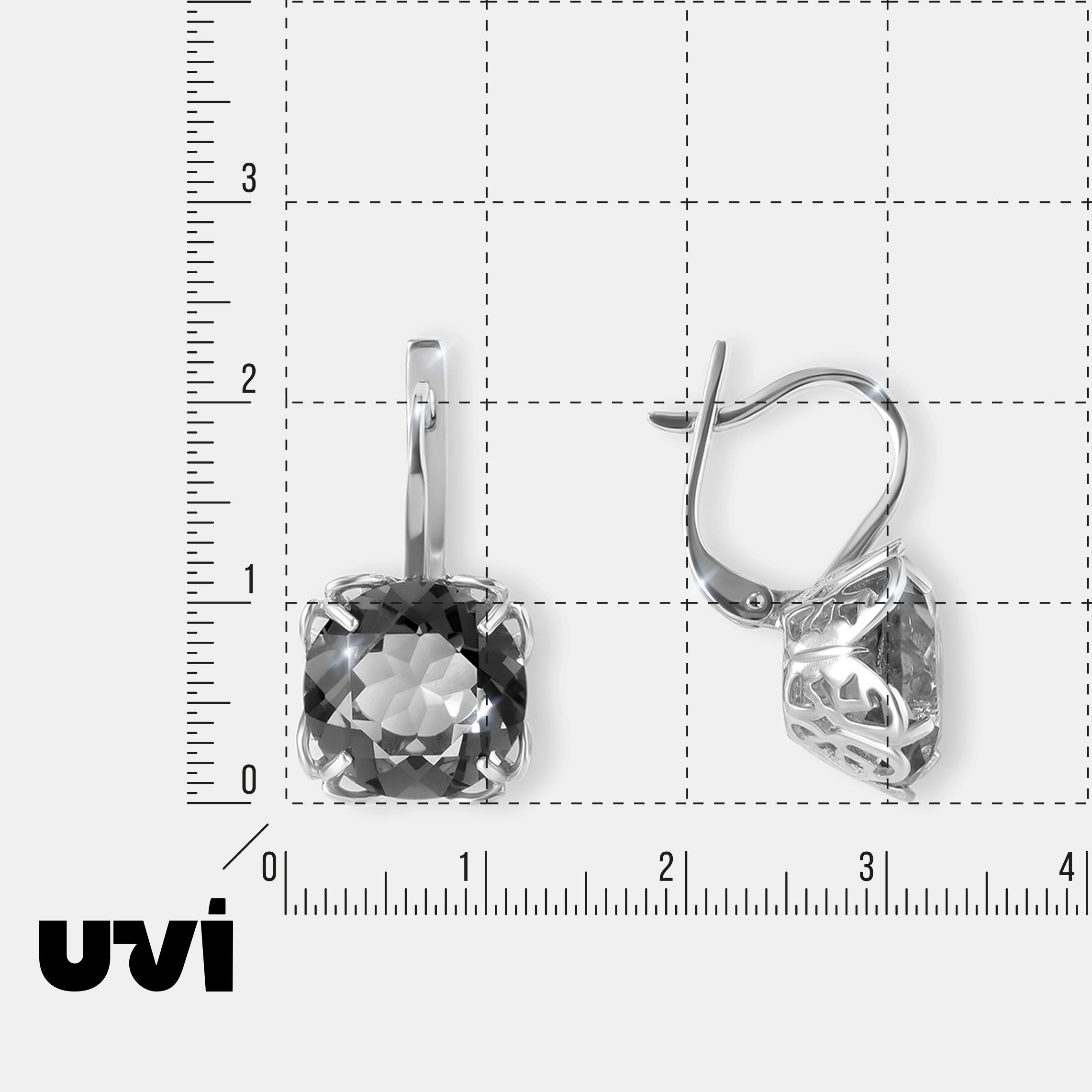 Серебряные серьги с горным хрусталем