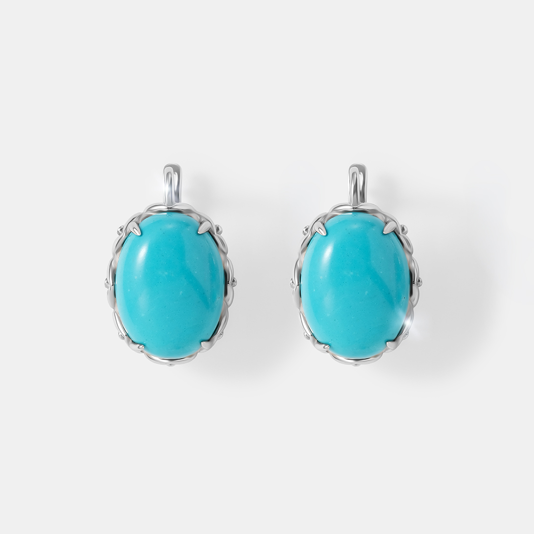 Серебряные серьги с бирюзой