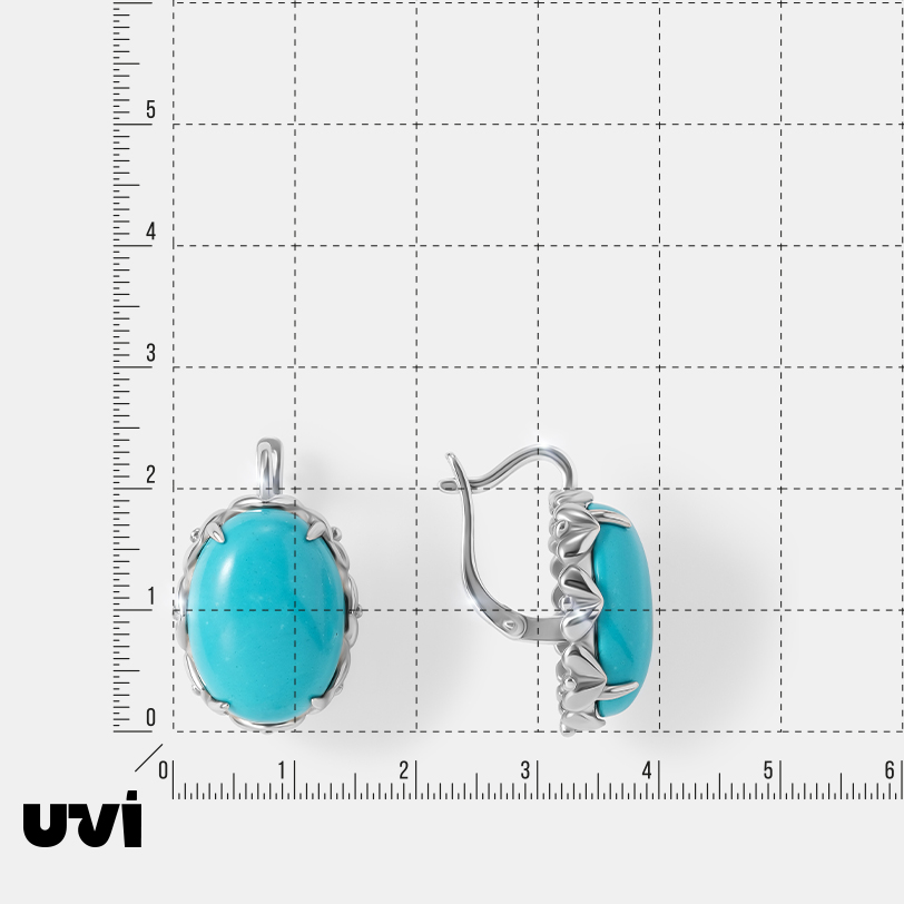 Серебряные серьги с бирюзой
