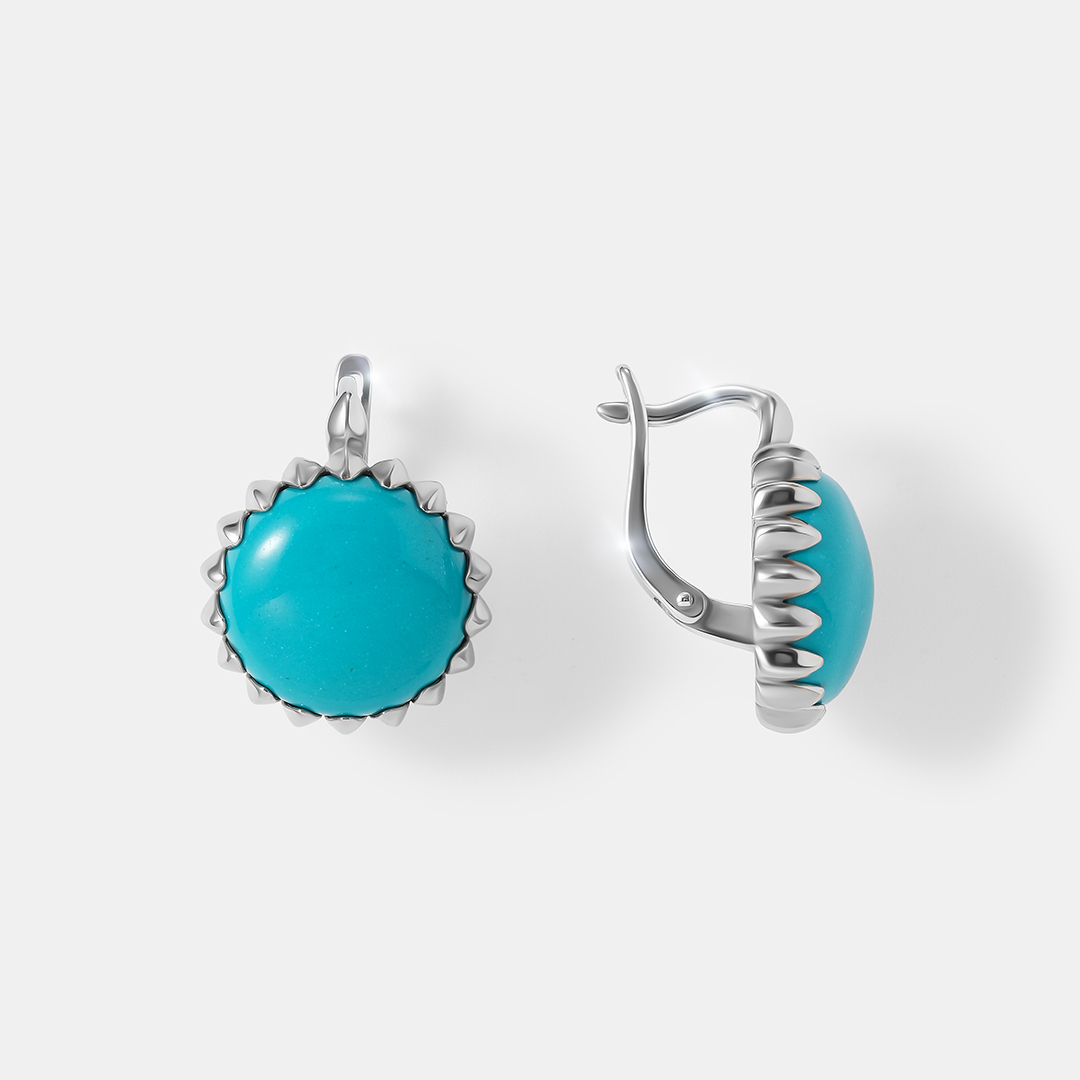Серебряные серьги с бирюзой