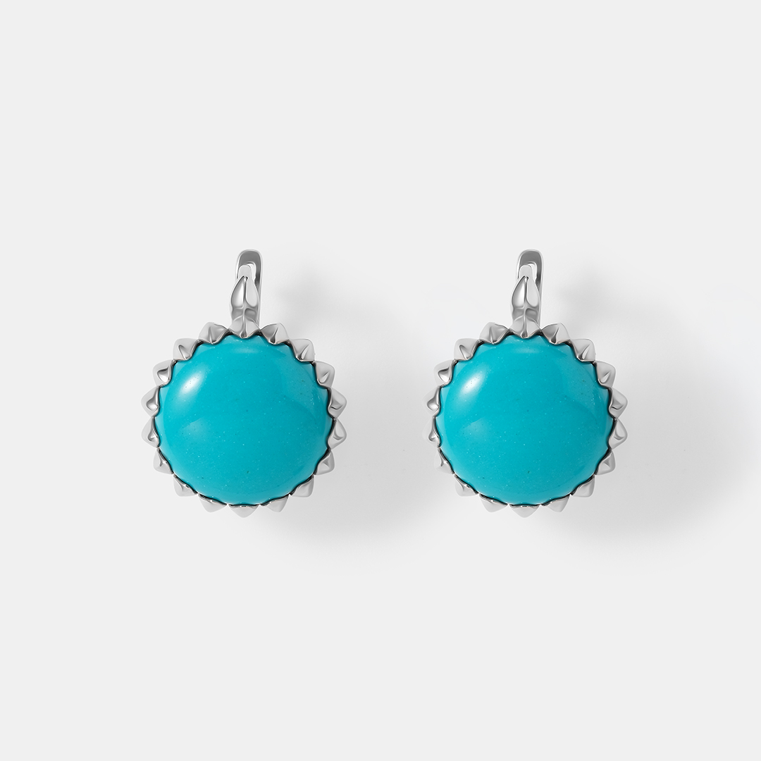 Серебряные серьги с бирюзой