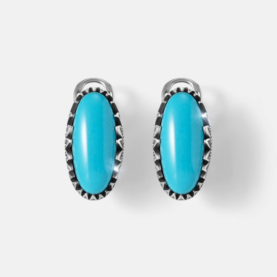 Серебряные серьги с бирюзой