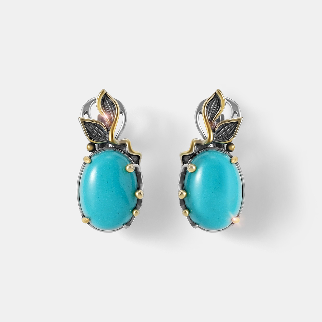Серебряные серьги с бирюзой