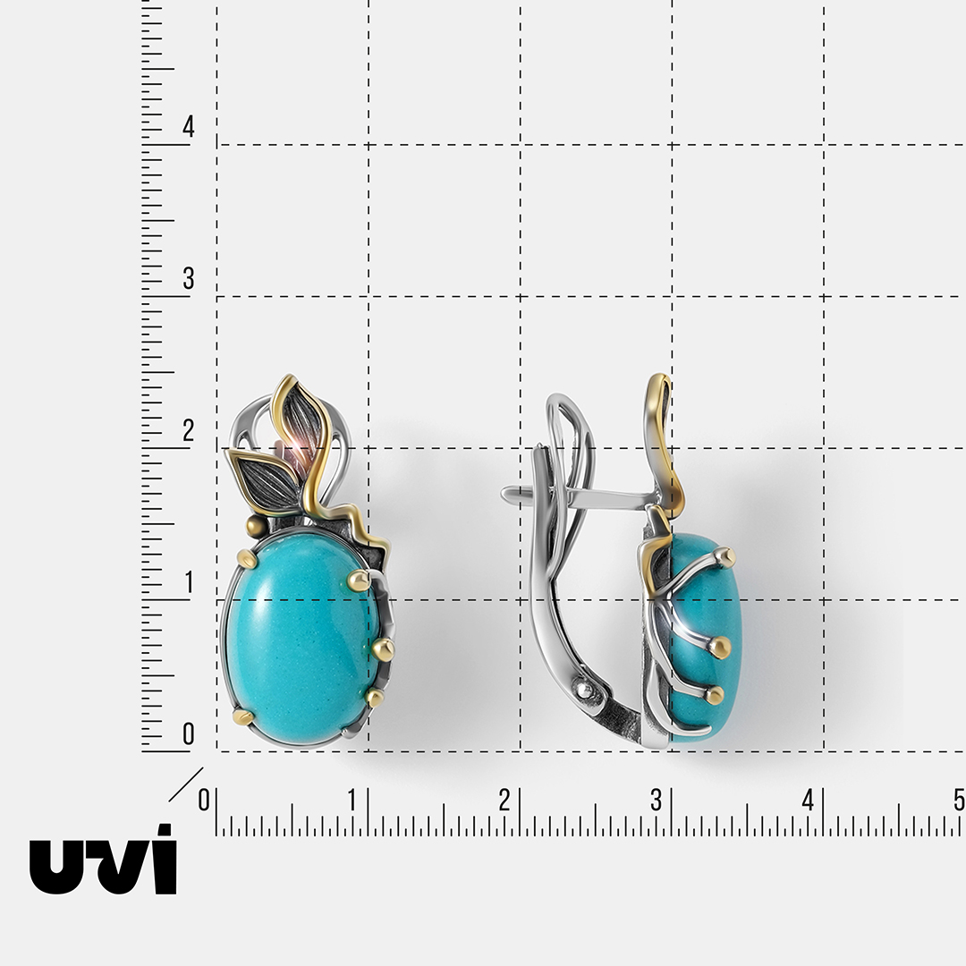 Серебряные серьги с бирюзой