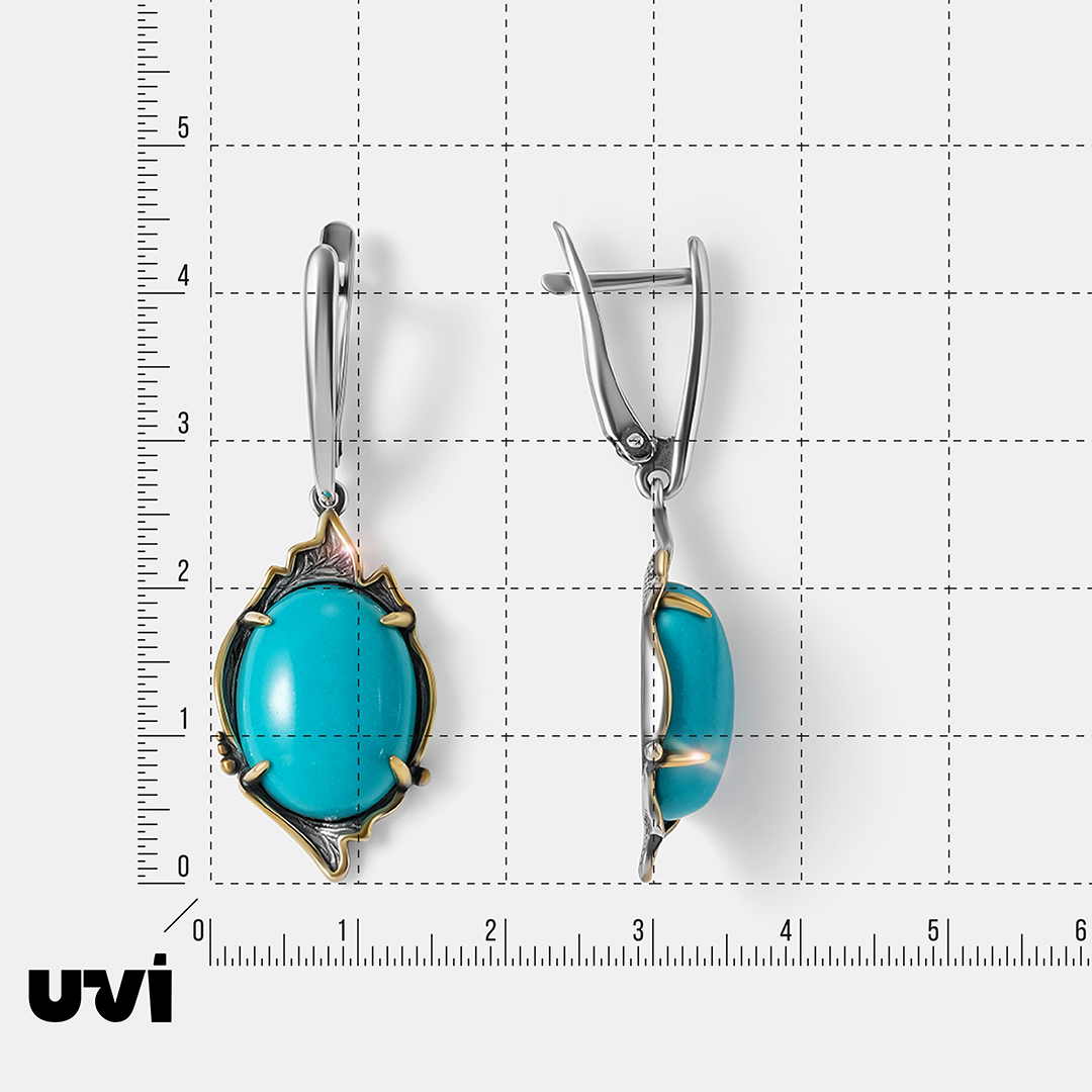 Серебряные серьги с бирюзой