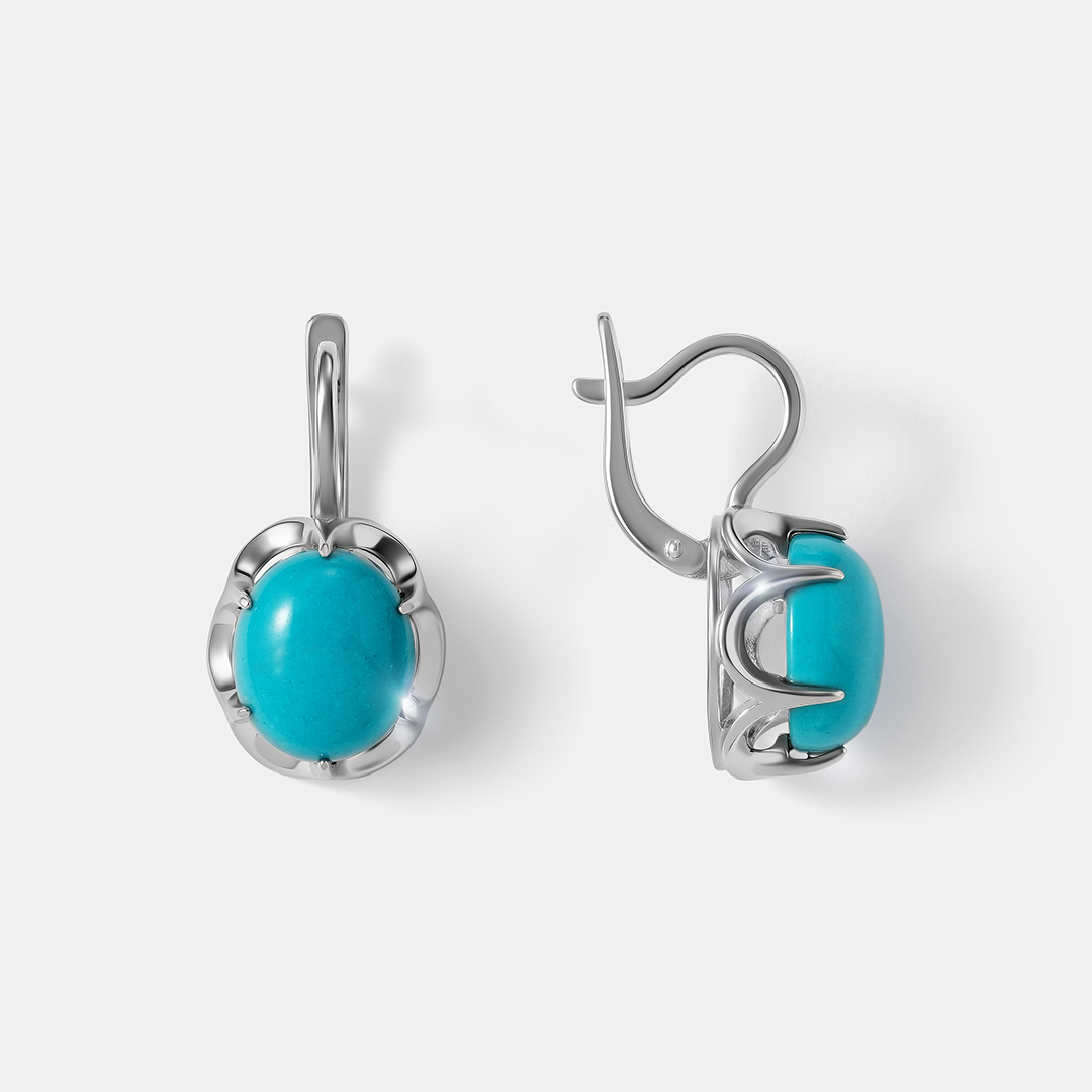Серебряные серьги с бирюзой