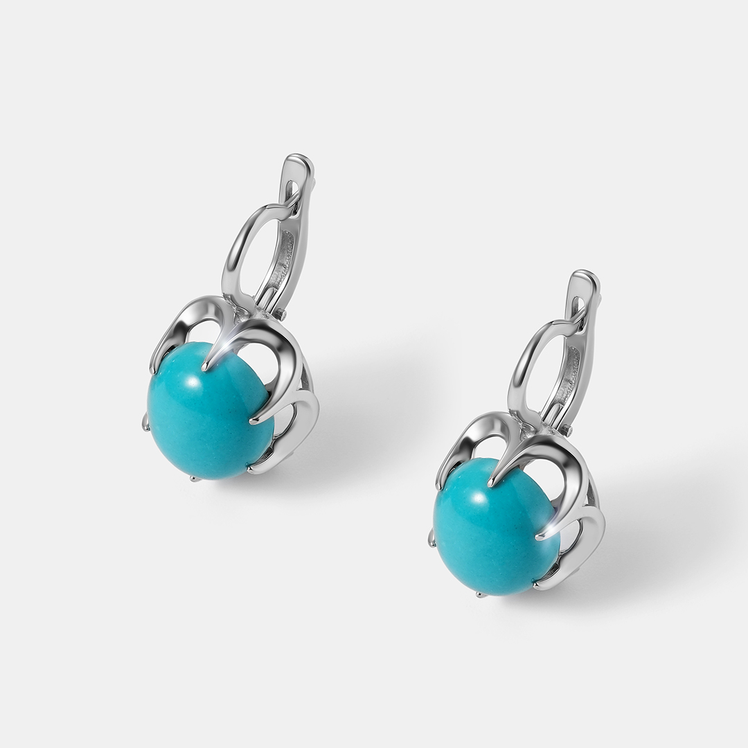 Серебряные серьги с бирюзой