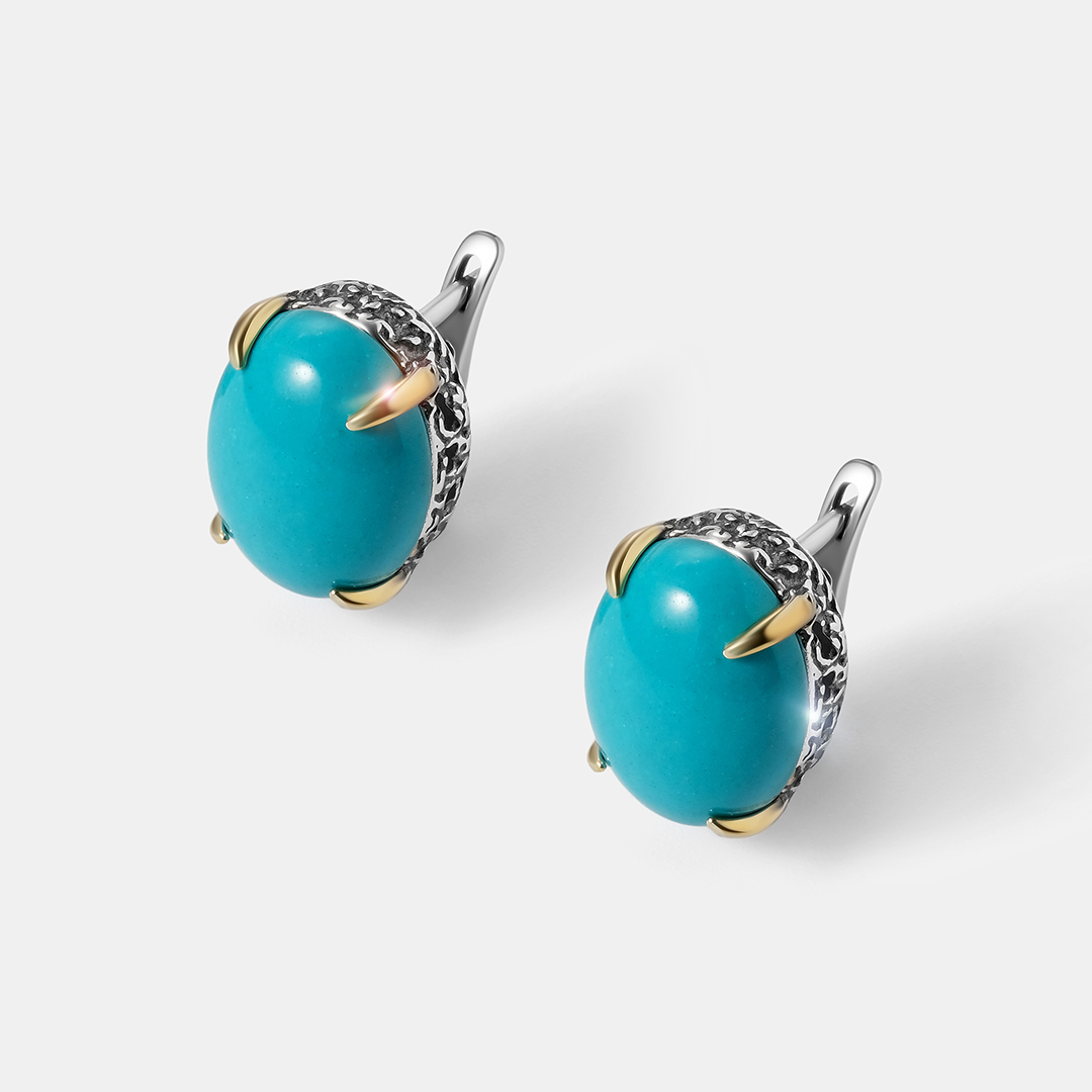 Серебряные серьги с бирюзой
