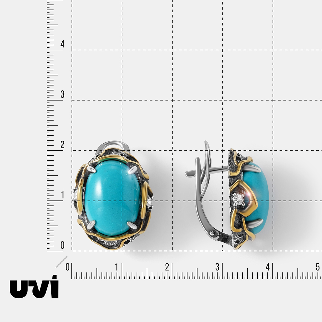 Серебряные серьги с бирюзой