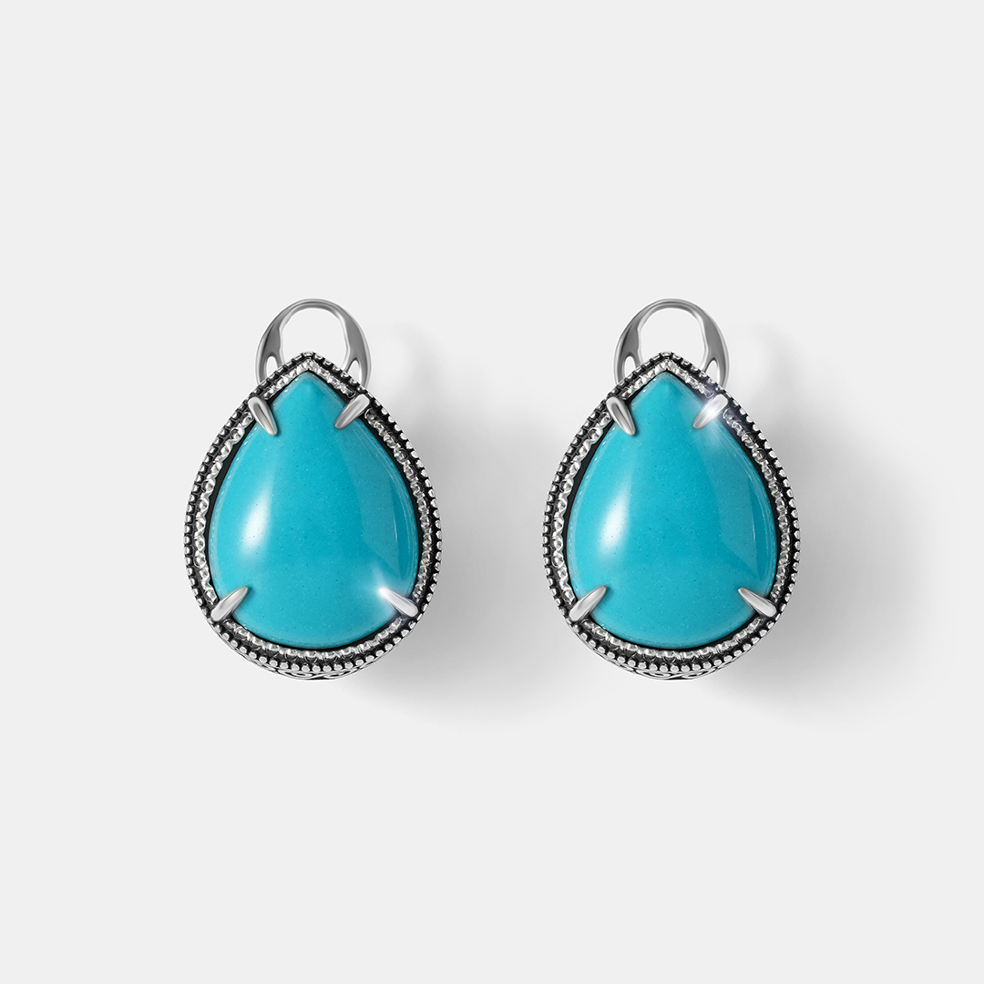 Серебряные серьги с бирюзой