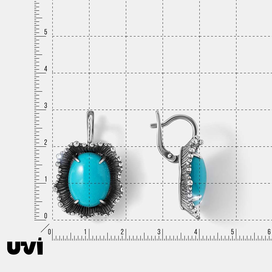 Серебряные серьги с бирюзой
