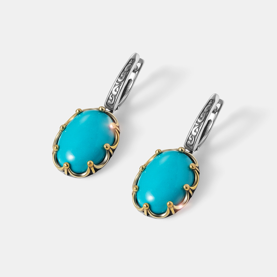 Серебряные серьги с бирюзой