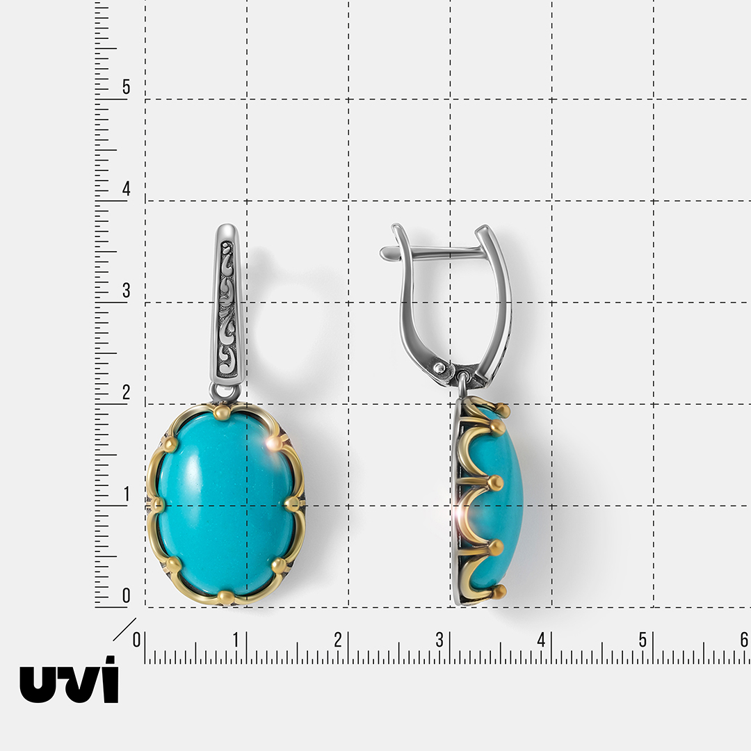 Серебряные серьги с бирюзой