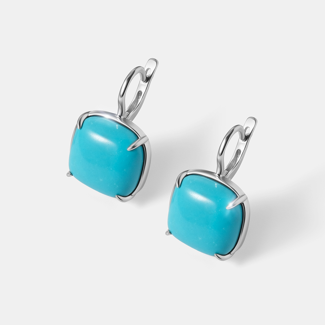 Серебряные серьги с бирюзой