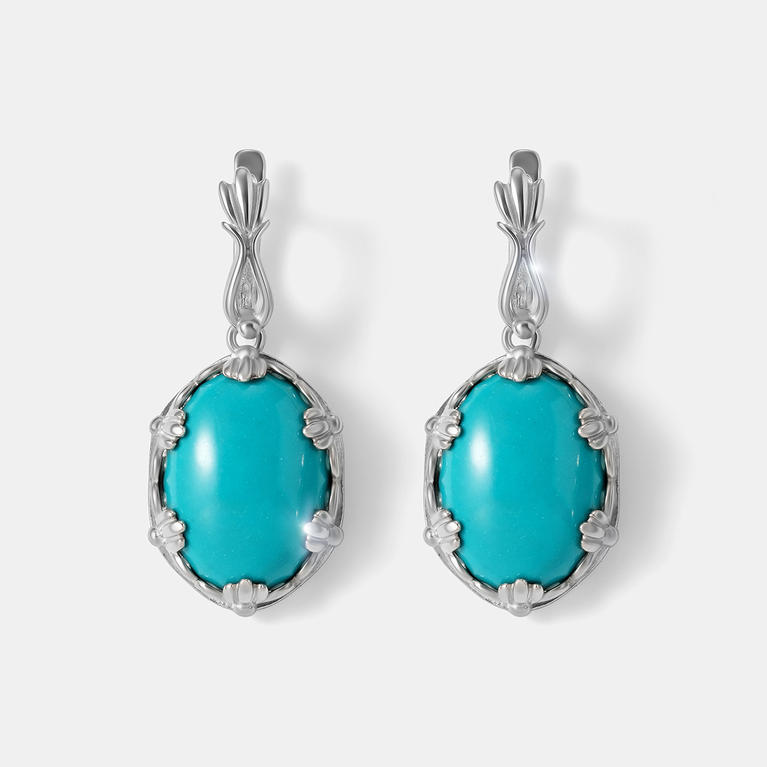 Серебряные серьги с бирюзой