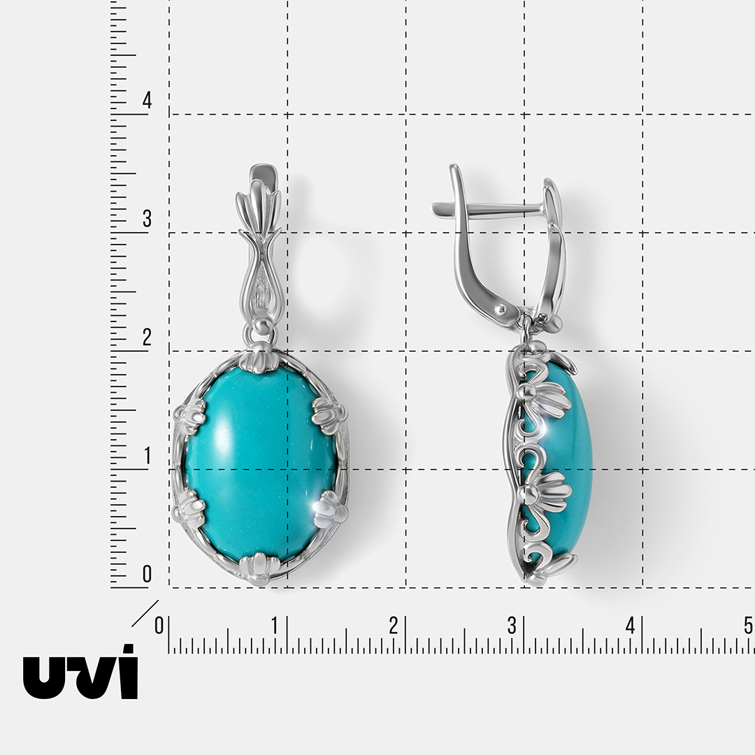 Серебряные серьги с бирюзой