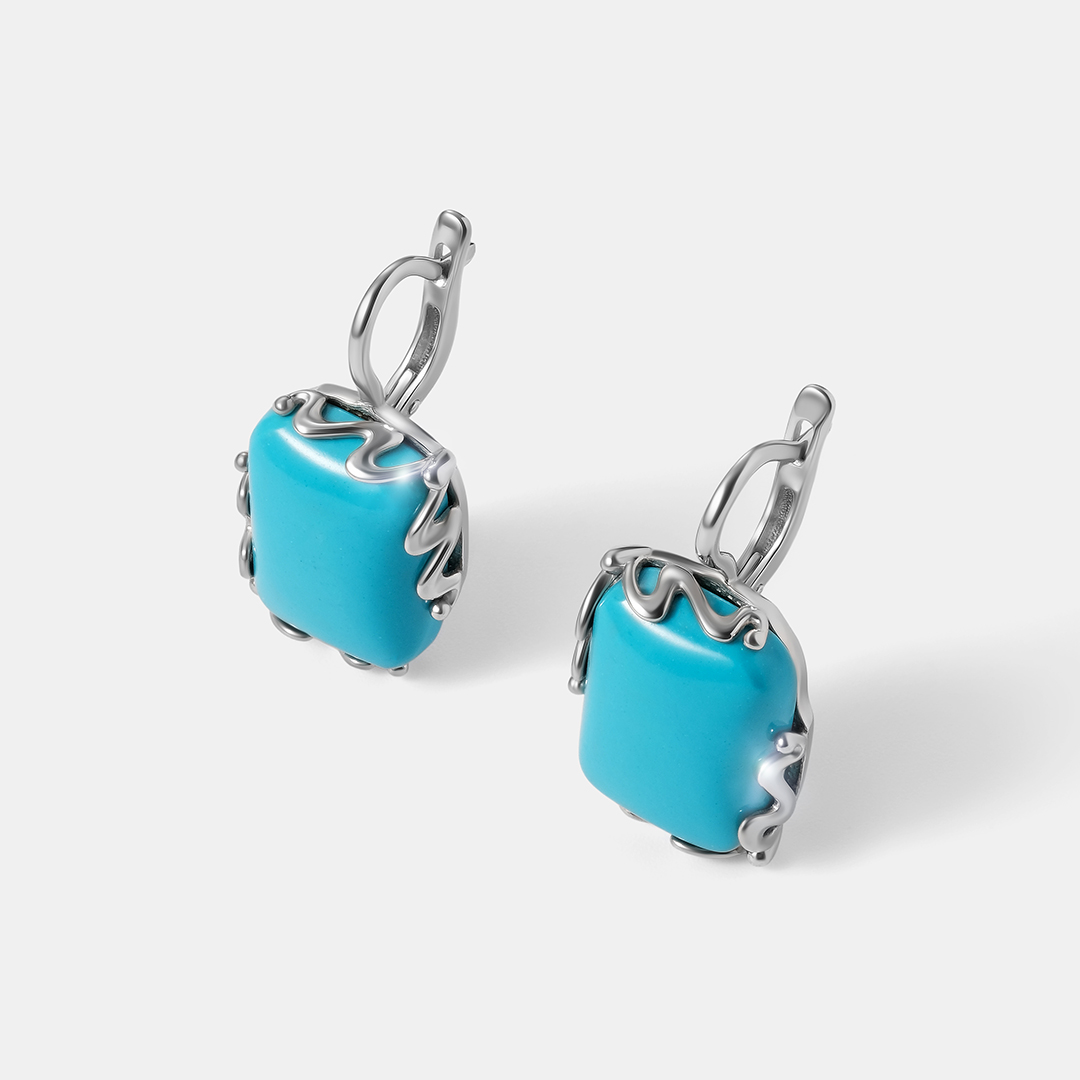 Серебряные серьги с бирюзой