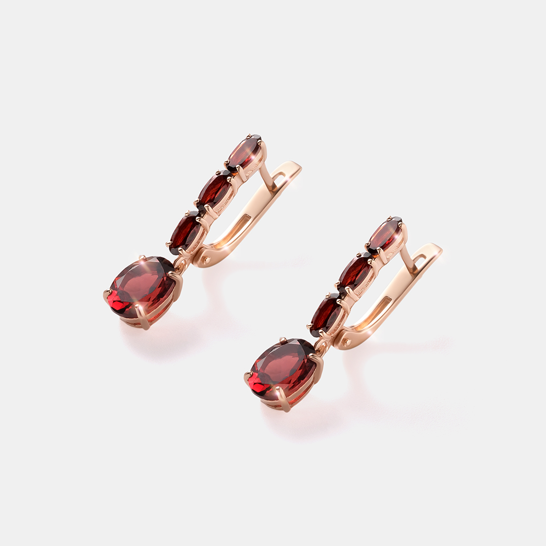 Серебряные серьги с гранатами