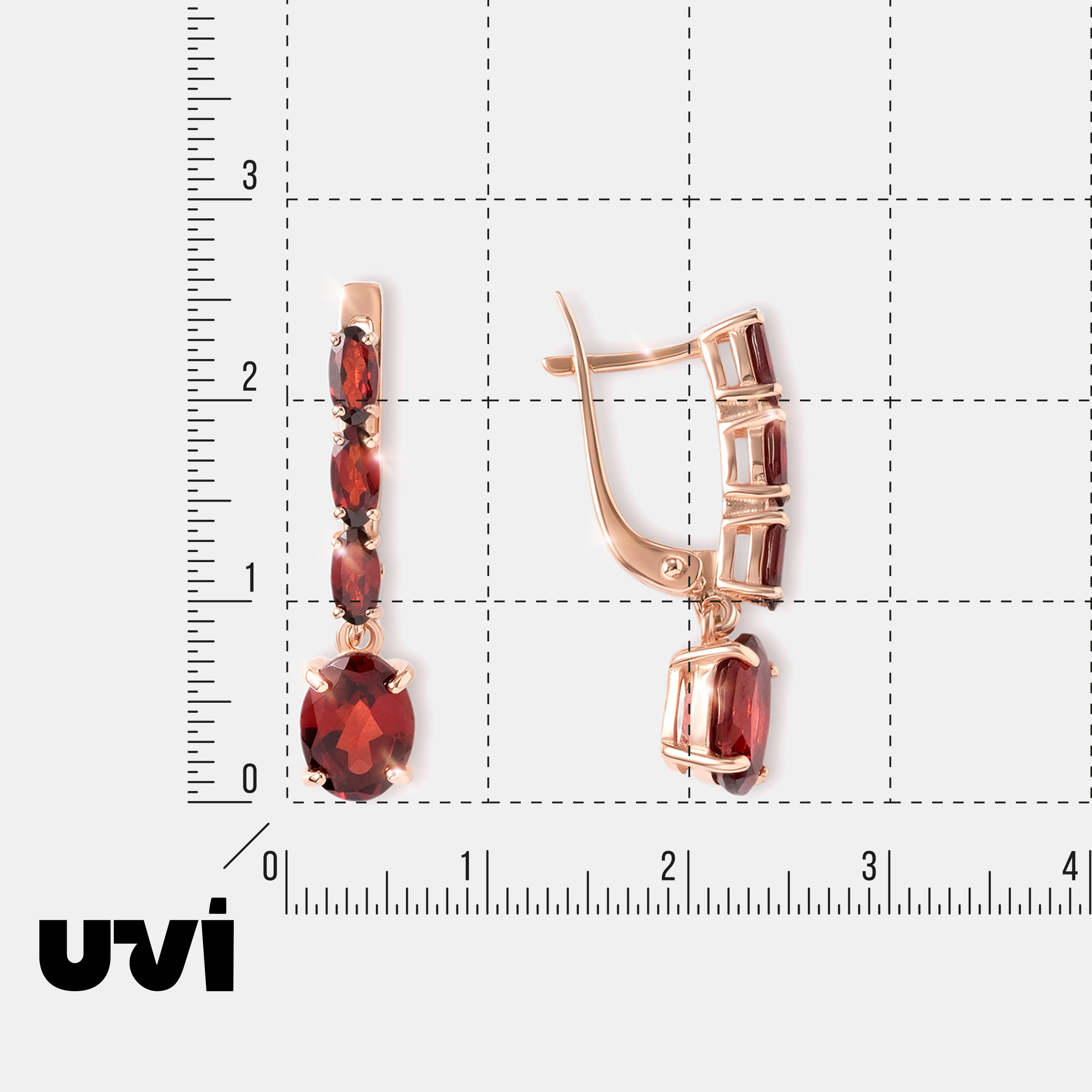 Серебряные серьги с гранатами