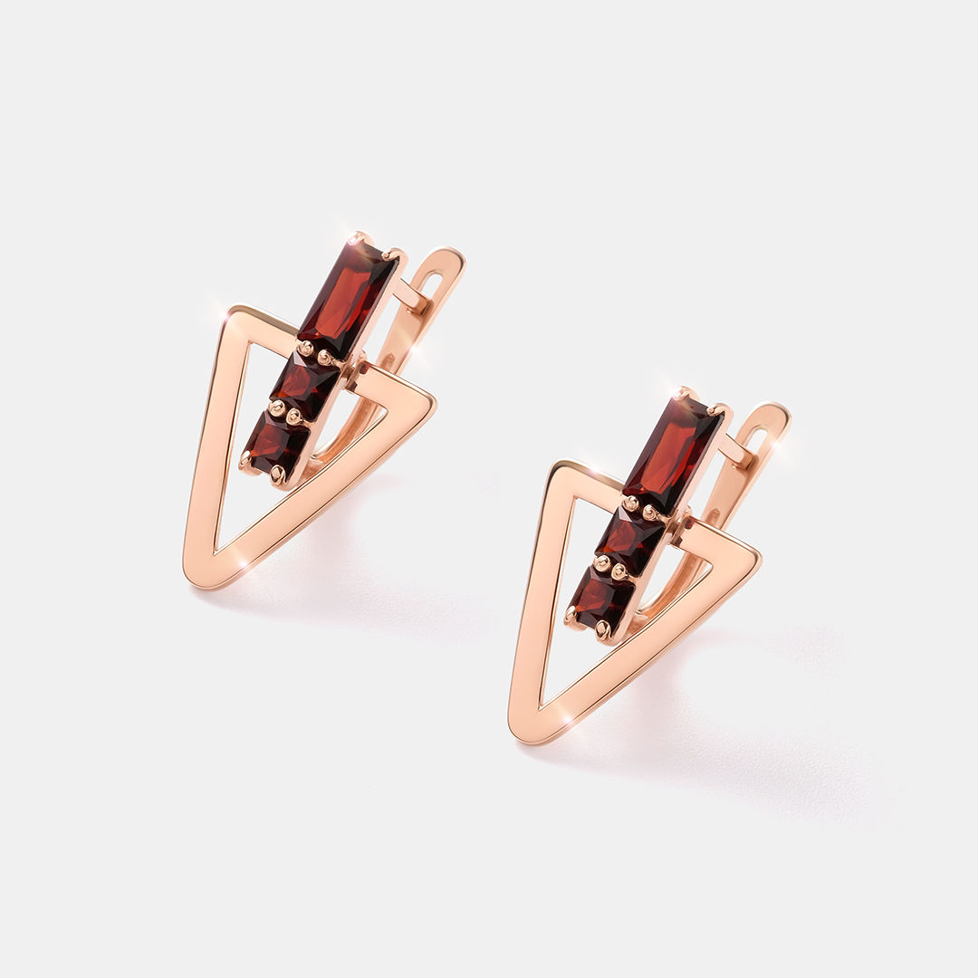 Серебряные серьги с гранатами