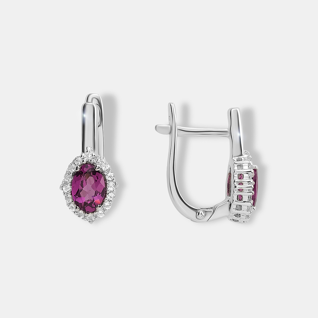 Серебряные серьги с гранатами Умбалит