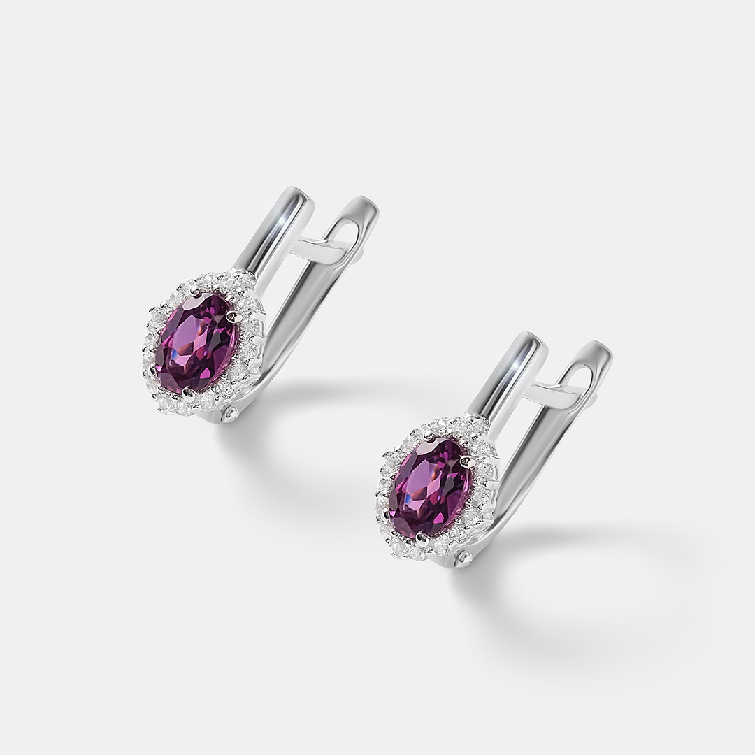 Серебряные серьги с гранатами Умбалит