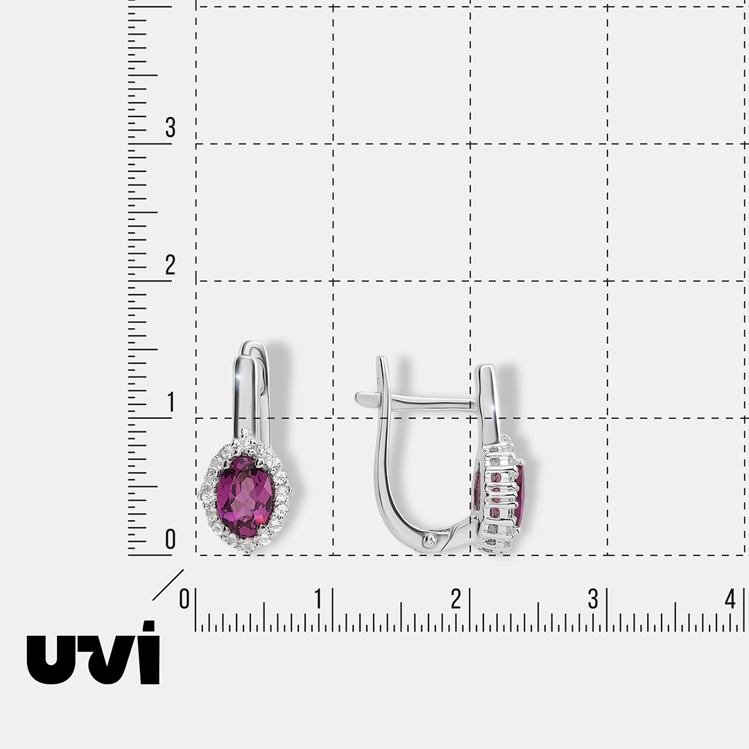 Серебряные серьги с гранатами Умбалит