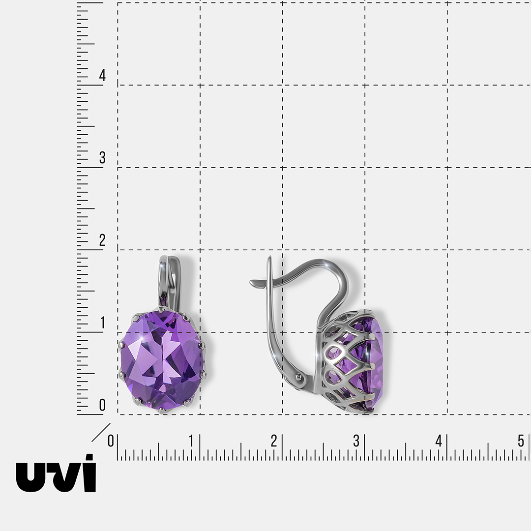 Серебряные серьги с аметистами