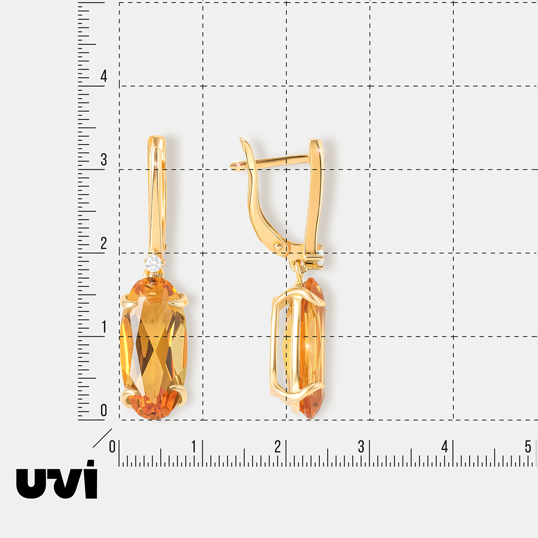 Серебряные серьги с цитринами