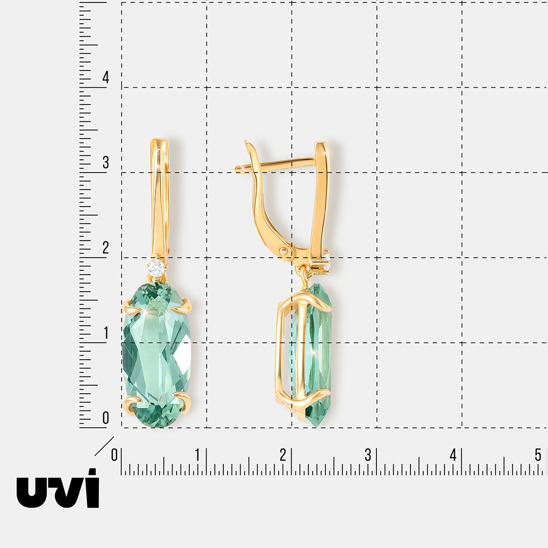 Серебряные серьги с празиолитами