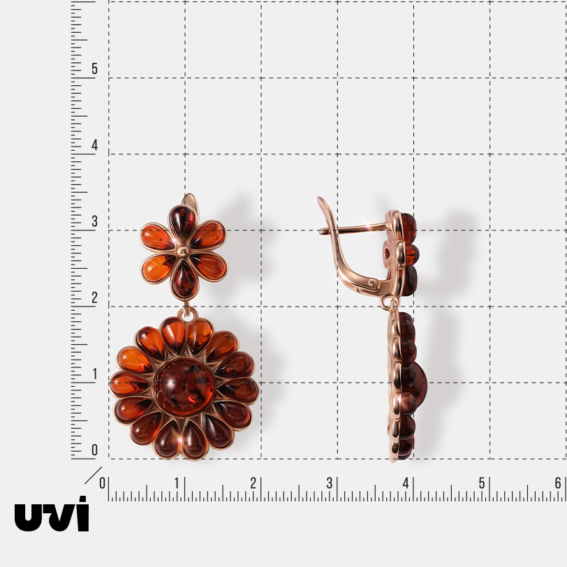 Серебряные серьги с янтарем