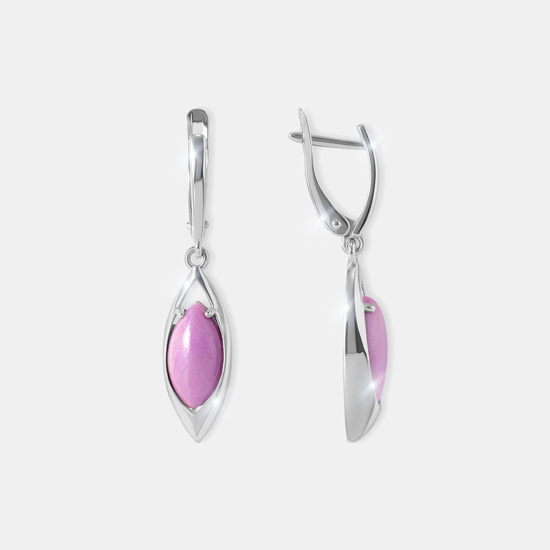 Серебряные серьги с фосфосидеритами