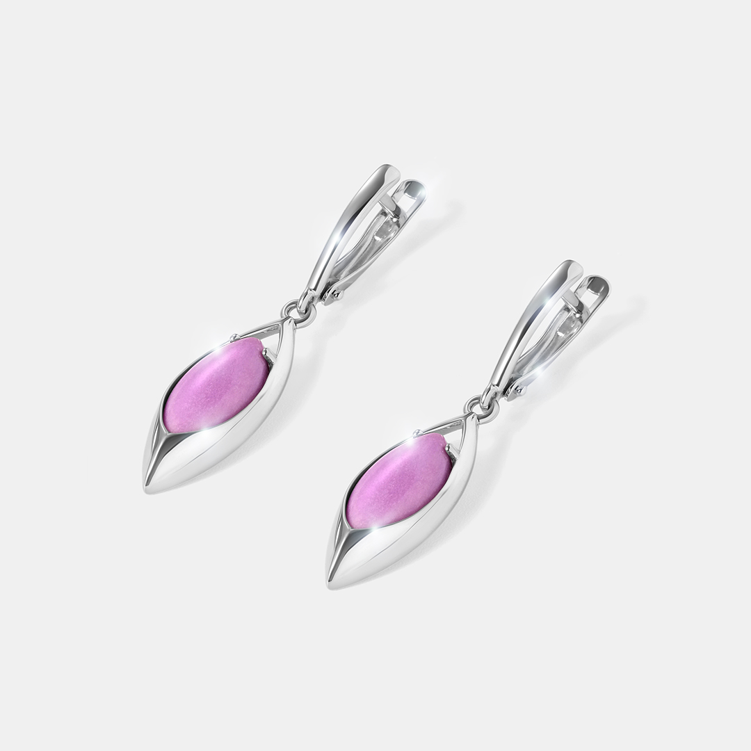 Серебряные серьги с фосфосидеритами